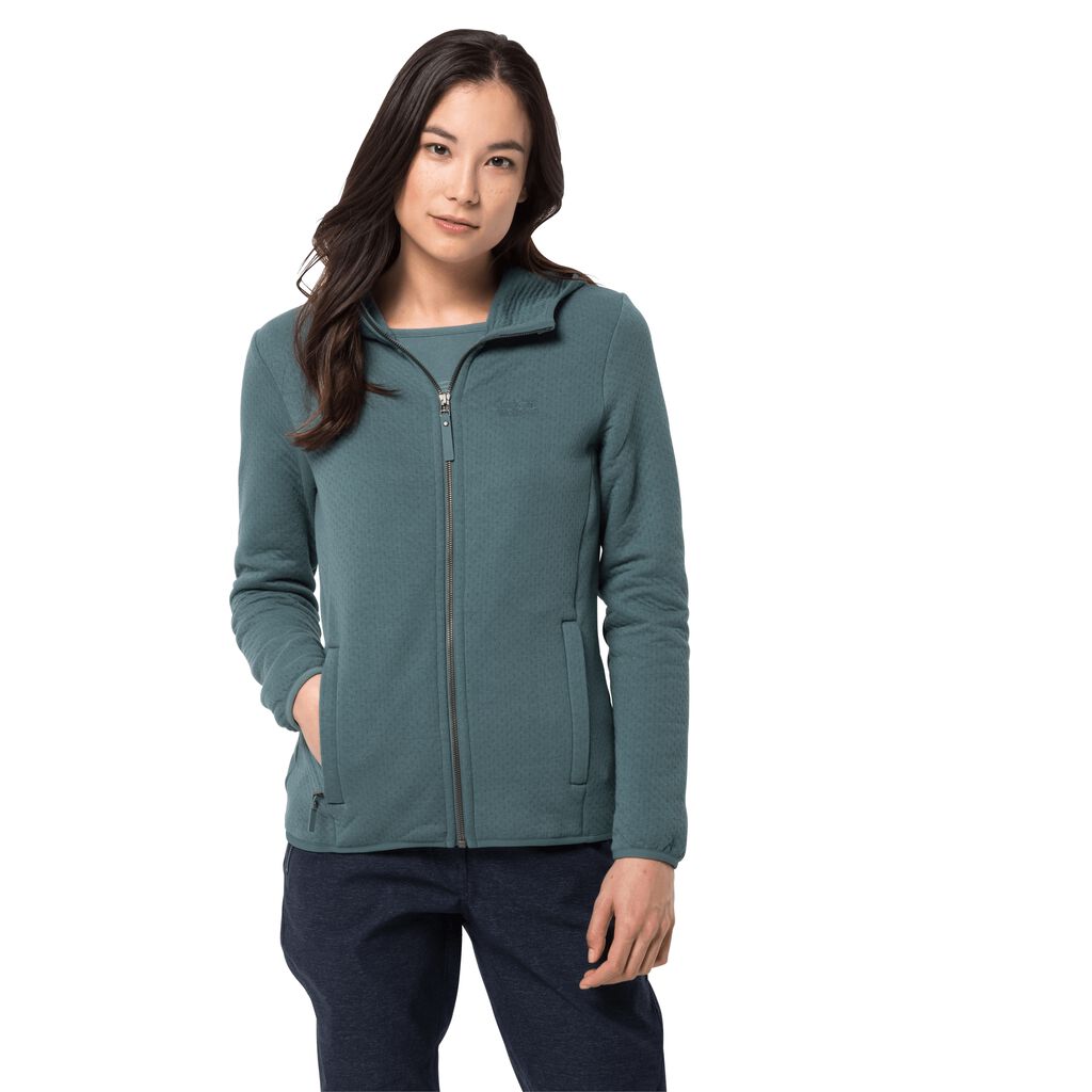 Jack Wolfskin NATORI HOODED fleece ζακετεσ γυναικεια ανοιχτο πρασινο | GR5738542